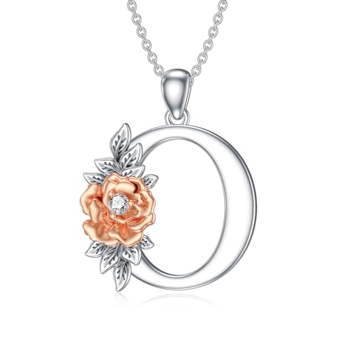 Diamond Initial Necklace for Women 925 Sterling Silver Initial Pendant Necklace with Lab Grown Diamonds Letter Necklace Jewelry Gifts for Her