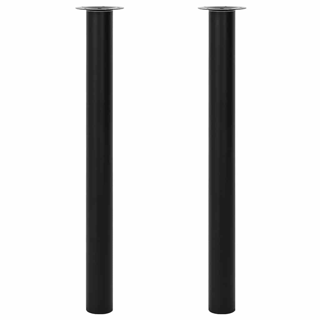 Pieds robustes noirs télescopiques de 710 à 1100 mm pour mobilier design