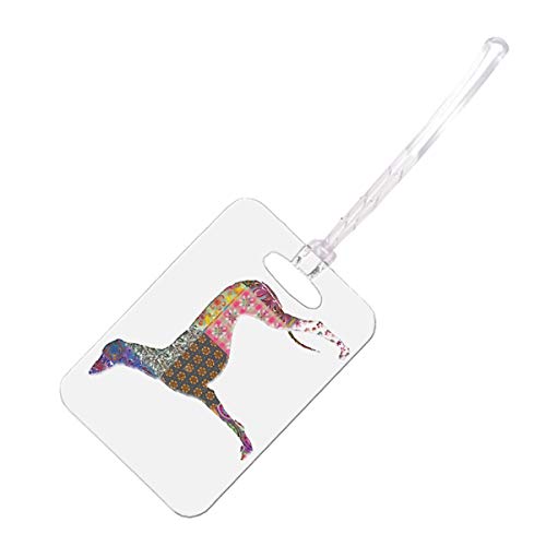 Greyhound Dog Flower Pattern - Luggage Tag ID Bag Tag
