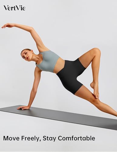 Vertvie Gym Shorts Women 3"/ 9" Crossover Biker Shorts High Waisted Spandex Workout Yoga Volleyball Booty Shorts with Pockets4