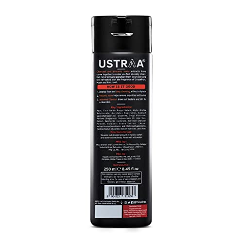 USTRAA Body Wash- Activated Charcoal - 250 ml - Deep Skin Detox with Activated Charcoal - Image 6