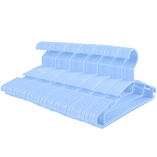 Image of GoodtoU Baby Hangers Plastic Baby Clothes Hanger 100 Pack Kids Hangers for Closet Infant Toddler Children Hanger Blue