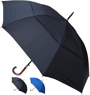 COLLAR AND CUFFS LONDON - Windproof Extra Strong - StormDefender City Umbrella - Vented Double Canopy - Auto Open - Solid Wood Hook Handle - Golf Mens Womens