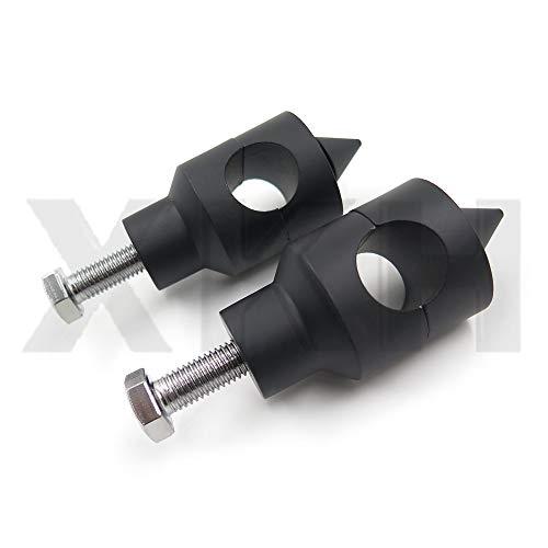 Xkh- Shorty Spike Round 1" Handlebar Riser Compatible With Harley Kawasaki Suzuki Chromed Motorcycle [B00Yb494B2] #TOP5