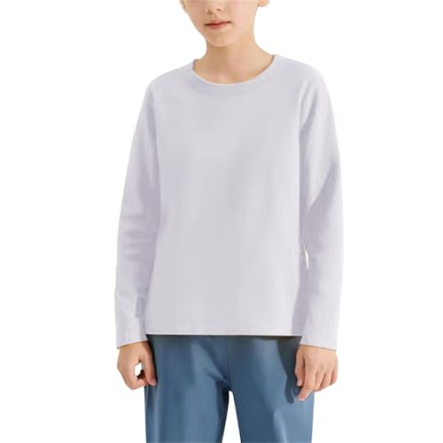 Kids Cotton Long Sleeve T Shirt Girls Boys Unisex Basic Soft Cotton Tops Solid Plain Crewneck Casual Tees Blouse2