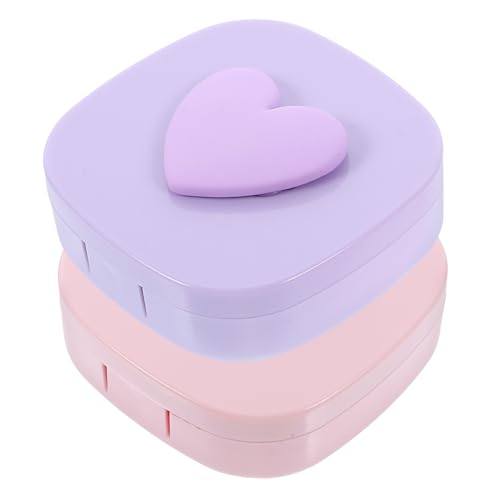 NULYLU 2sets Travel Case Cute Case for Contacts Lens Holder Small Makeup Storage Box