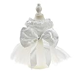 ペット 犬服 猫服 お姫様 ウエディング・ドレス 洋服 超小型 小型犬 中型犬 ワンピース ドッグウェア ウェディング・パーティー 夏の犬服 白 6階のスカート (M=12, 白)