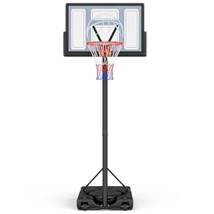 Basketball Hoop Outdoor 10ft Adjustable, Portable Basketball Hoop Goal System for Kids Youth and Adults in Backyard/Driveway/Indoor, 44 Inch Shatterproof Backboard and Larger Base