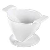 Xavax Porzellan Kaffeefilterhalter (Wiederverwendbarer Porzellanfilter, Filtertütenhalter für Kaffeefilter in Größe 2, Filteraufsatz zum Aufbrühen von Kaffee) weiß