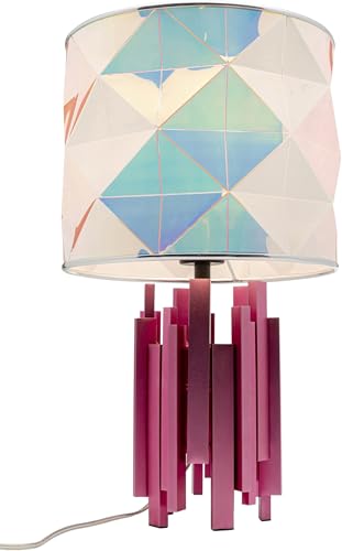 Kare Design Tischleuchte Coachella, Pink-Weiß, Tischlampe, Nachttischlampe, Wohnzimmer, Schlafzimmer, Leuchtmittel nicht inklusive, 45x27x27 cm (H-B-T)