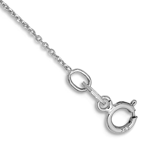 Chaîne de cheville en or blanc massif 10 carats 0,6 mm pour homme et femme, 25 centimeters, Métal, Pas de gemme