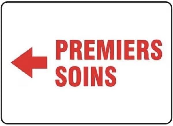 BILINGUAL FRENCH SIGN FIRST AID, Mfr: FRMFSD532XL-A