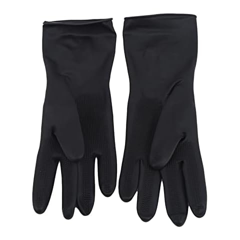 Flybloom Hair Dye Gloves Reusable Anti-skid Hair Color Gloves Thick Waterproof Rubber Gloves Professional Hair Dye Accessories for Home Salon(L) Cover