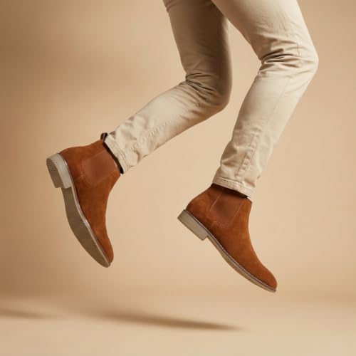 Big Fox Classic Look Chelsea Boots for Men (Beige) - Image 5