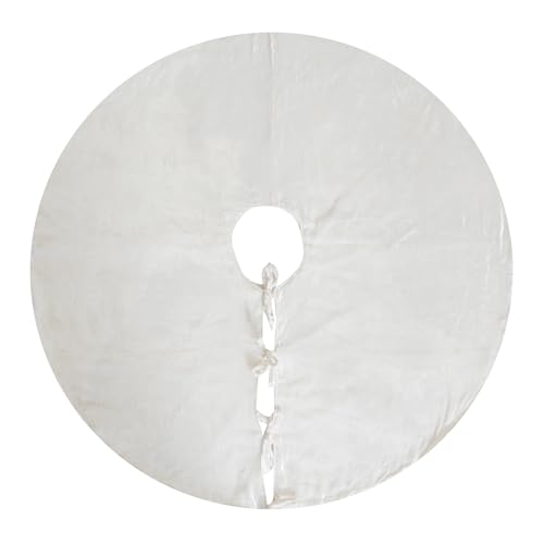 Sophia-Art Gonna per albero di Natale, lussuosa gonna in velluto di peluche, decorazione natalizia per feste e vacanze, decorazione per la casa, per feste di Natale (avorio, 122 cm)