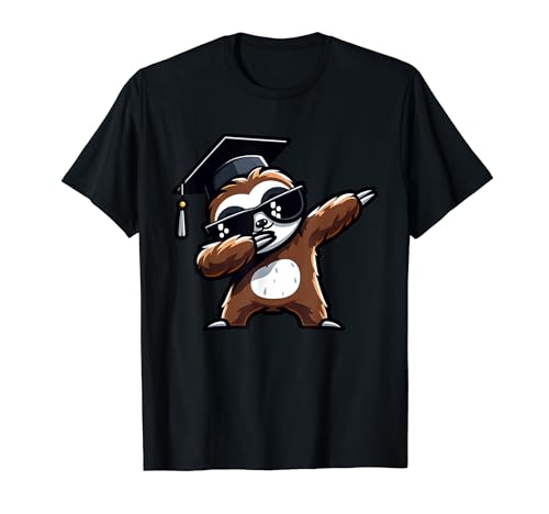 Sloth Dabbing Senior Graduation High School Funny Sloth T-Shirt