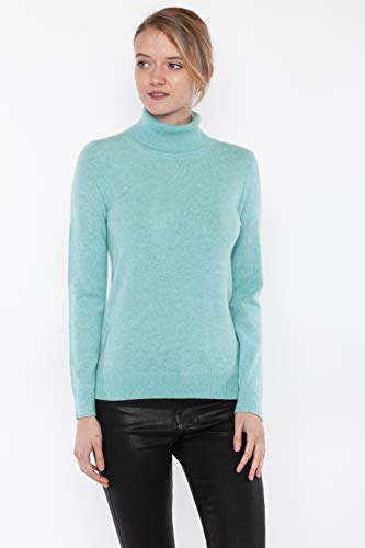 Image of JENNIE LIU Women's 100% Pure Cashmere Long Sleeve Pullover Turtleneck Sweater