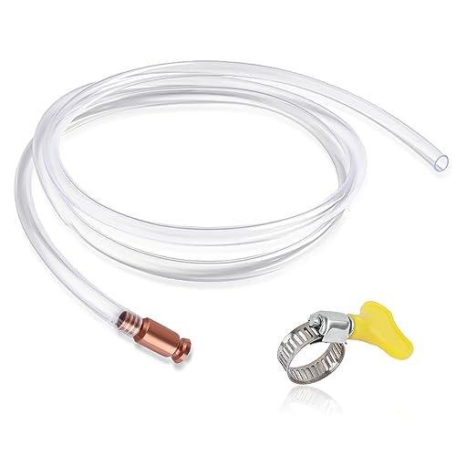 Bomba Trasvase Gasoil con Abrazadera de Manguera,1.8M Bomba Gasolina Accesorios Coche,Kit de Bomba Gasoil Multiuso para El Transporte RáPido de Aceite Gasolina GasóLeo Agua