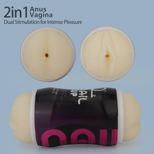 Image of 2-in-1 Dual-Ended Male Masturbator，Masturbation Cup, Male masterburbater，Penis Stroker, Pussy Sex, Oral Sex,Anal Sex 3 Mode Male Sex Toys (Purple)