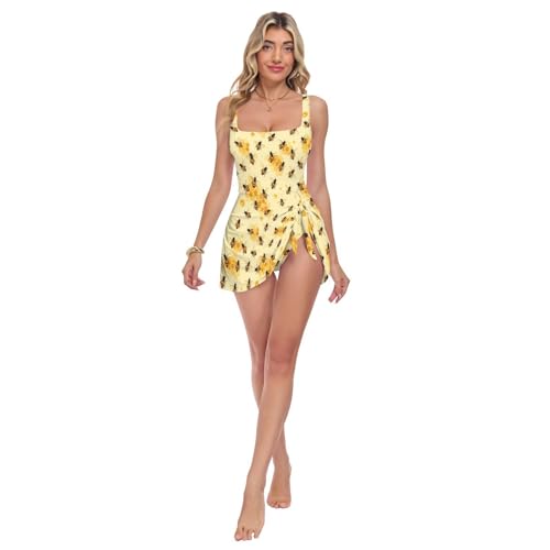 Maillot de bain une pièce amincissant et réglable en tissu nid d'abeille