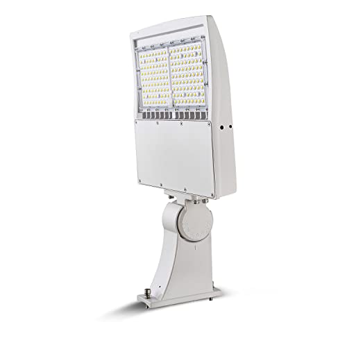 Ostek 480V 150W White Led Parking Lot Lights Led Shoebox Street Pole Lighting 21000Lm Waterproof Outdoor Commercial Area Road Lighting 5000K Dlc Ul #TOP13