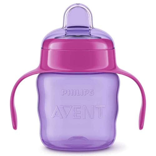 Image of AVENT Philips Silicone Classic Spout Cup with Handle | Pink /Purple | 200ml (SCF551 /03)