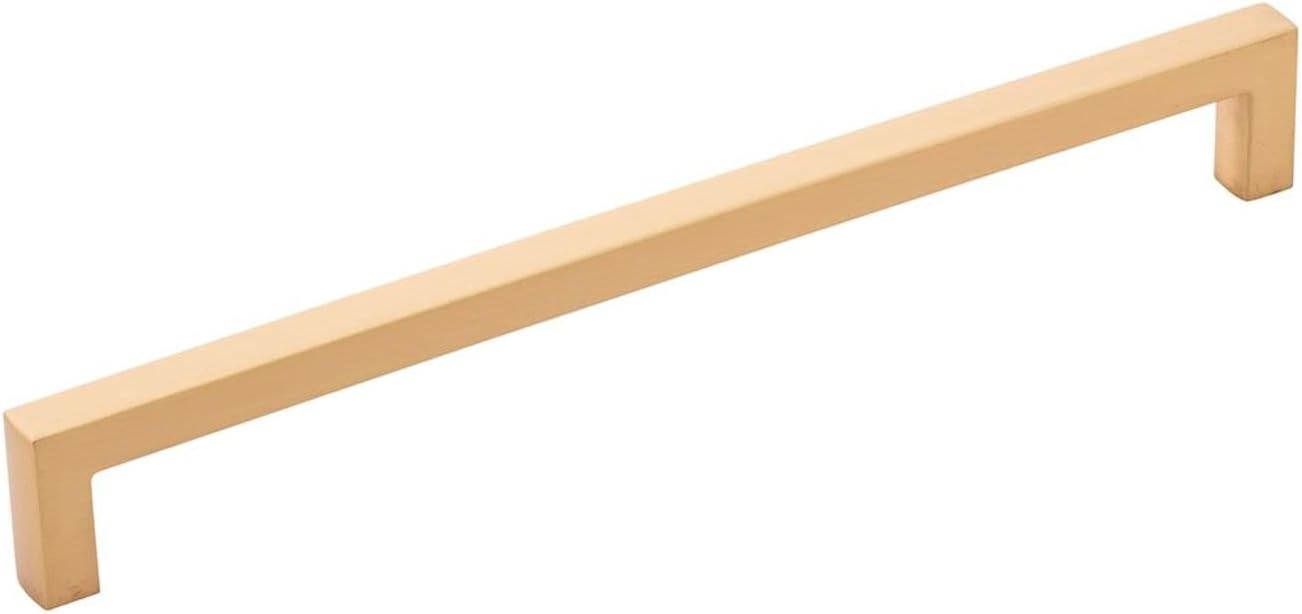 Solid Core Kitchen Cabinet Pulls, Luxury Cabinet Handles, Hardware for Doors & Dresser Drawers, 8-13/16 Inch (224mm) Hole Center, Brushed Golden Brass, Skylight Collection(Pack of 1)