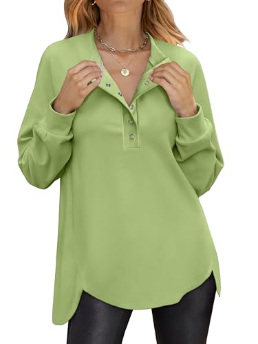 ANRABESS Women's Henley Tunic Sweatshirt