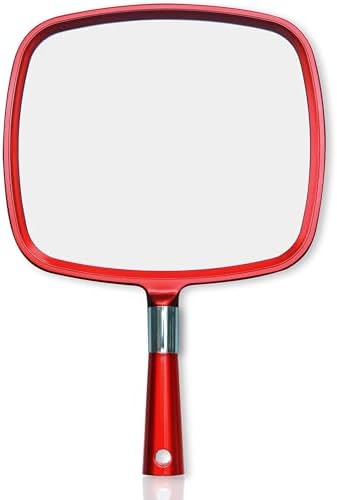 Mirrorvana Large & Comfy Handd Mirror z uchwytem (czerwony)