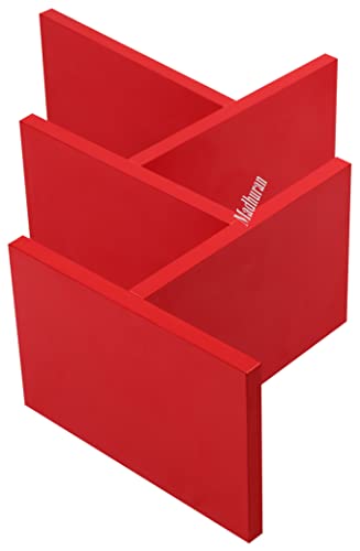 Image of Madhuran Engineered Wood Book Stand Holder (Matte,Red) / for Living Study Room Home Library Storage Furniture Deckup Open Rack