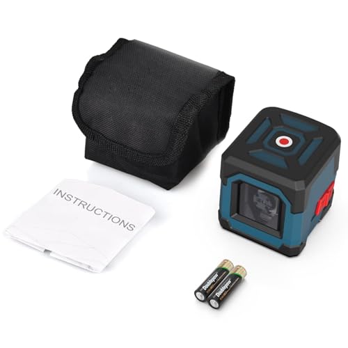 RockSeed Cross Laser Level Horizontal and Vertical Points Rotatable 360 Degree Laser Level with Manual/Self-Leveling Mode IP54 Carrying Pouch, Battery Included