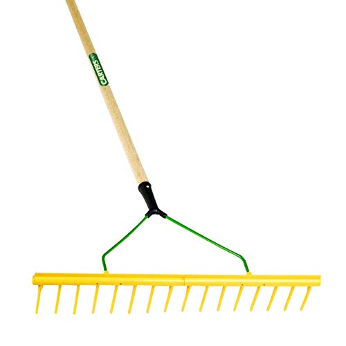 PDL – Pegdev - Carters, Professional 16-Tooth Landscaping Polypropylene Rake with Hardwood Handle – Heavy Duty Design for Daily Use in Tough Environments