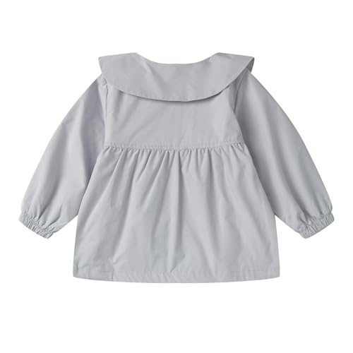 Mud Kingdom Girls Jacket Peter Pan Collar Floral Embroidery Outerwear Zipper Elastic Cuffs Tops2