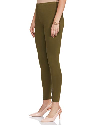 Image of GO COLORS Soft Cotton Stretch Ankle Length Leggings for Women | Breathable