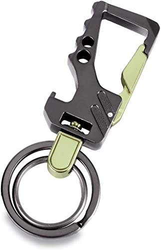 Image of Techpro Stainless Steel Keychain Heavy Duty Car Key Chain For Men And Women, Black