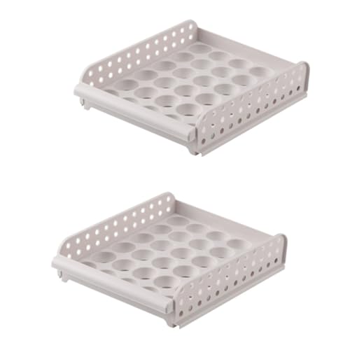 PartyKindom Household Egg Crisper Double Storage Container Fresh Egg Organizer for Kitchen Stackable Box for Refrigerator Use
