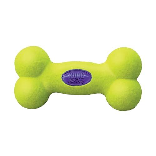 KONG - AirDog Squeaker Bone - Gioco Riporto, Rimbalza E Suona, Materiale Pallina da Tennis -per Cani di Taglia Grande