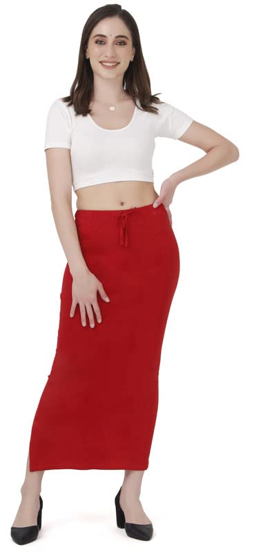 Image of Lycra Blend Cotton Saree Shapewear Petticoat for Women and Girls, Skirts Shapewear Dress for Saree