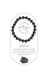 VERTIGE Bracelet de lithothérapie ONYX, Pierres 8mm Minérales, Source de bien être...