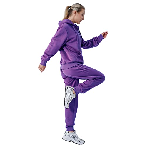 Womens Sweat Suit 2 Piece Tracksuits Fleece Sherpa Lined Hoodie Sweatpants Warm Outfits Jogging Suits Sets Ljs100 Purple L #TOP3