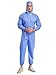 Moily Unisex Adult Lightweight Hazmat Suits with Hood Zipper Long Jumpsuit for Spray Painting Industrial Blue X-Large