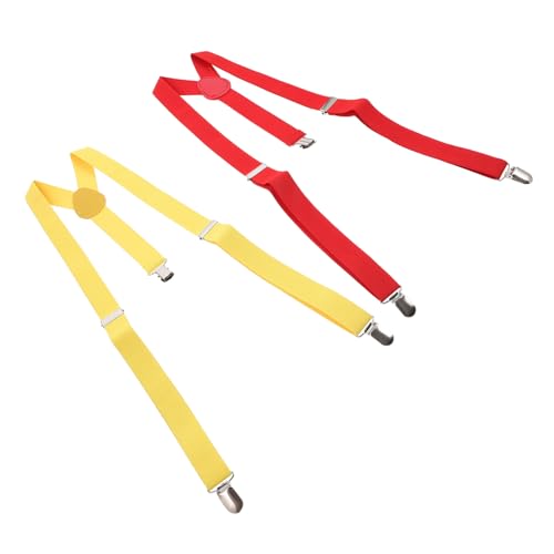 PartyKindom 2Pcs Y Back Suspenders Adjustable Elastic for Adults Durable Material Clip Design Present for Holidays Sophisticated Look for Any Occasion