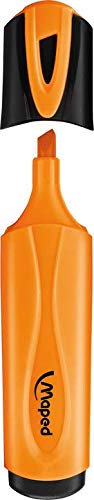 MAPED Boite de 12 Surligneurs Fluo'Peps Classic coloris Jaune des Couleurs Éclatantes pour Surligner Vos écrits Pointe Biseautée permettant de Faire Des Traits de 1 à 5 mm - vue 6