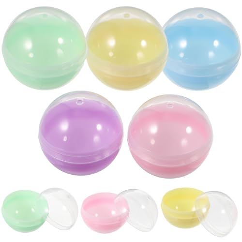Beavorty 50Pcs Boules Transparentes à Remplir En Couleurs Pastel Pour Distributeur Automatique, Capsules Jouet à Remplir, Conteneurs Ronds Pour Cadeaux Et...