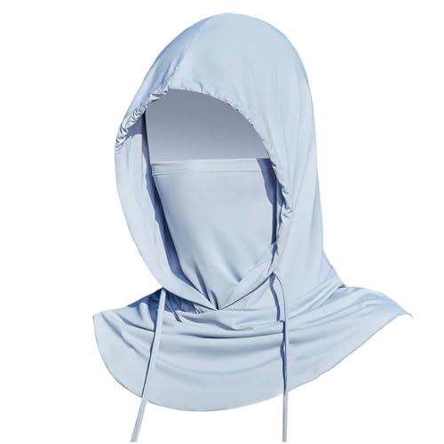 Cubrebocas de protección solar, bufanda para el cuello, protección solar UV, polaina transpirable para el cuello para mujeres y hombres, actividades al aire libre, azul, Refer to description