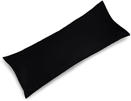 YAROO Body Pillow Cover 21x54,Long Pillow Case -Envelope Closure,400 Thread Count,100% Cotton,Only Cover No Insert,Body Pillowcase-Black