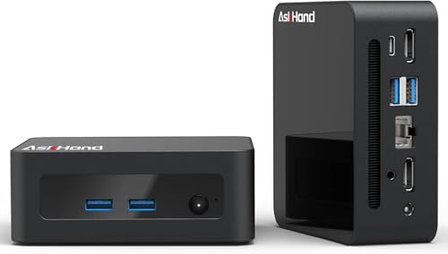 Mini-PC Intel Core i5 12450H 4,40 GHz 8C/12T, Doppelkanal 16 GB RAM 512 GB SSD, Windows 11 Pro, WiFi, BT5.2, 3 x USB3.0, USB2.0, HDMI*2, USB-C, 4K@60Hz 3-Simultan-Bildschirm, Minicomputer