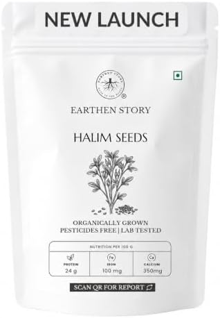 Earthen Story Edible Halim Seeds, 500g | Aliv Seeds | Rich in Iron & Fibre | For Laddu, Drinks, Smoothies & Daily Nutrition