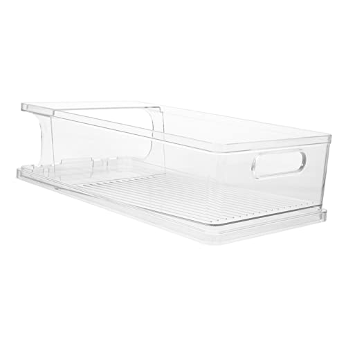 PRETYZOOM 2pcs Refrigerator Storage Boxes Stackable Can Holders for Drinks Organized Pantry Storage Plastic Beverage Dispensers Smooth Surface for Easy Access