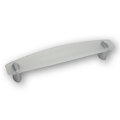 Preisvergleich Produktbild SIRO Möbelgriff Homburg, Design, Kunststoff glaseffekt matt natur metallisiert weißaluminium, 155 mm x 14 mm x 28 mm, LA 128 mm, 0824-155KM1MV11